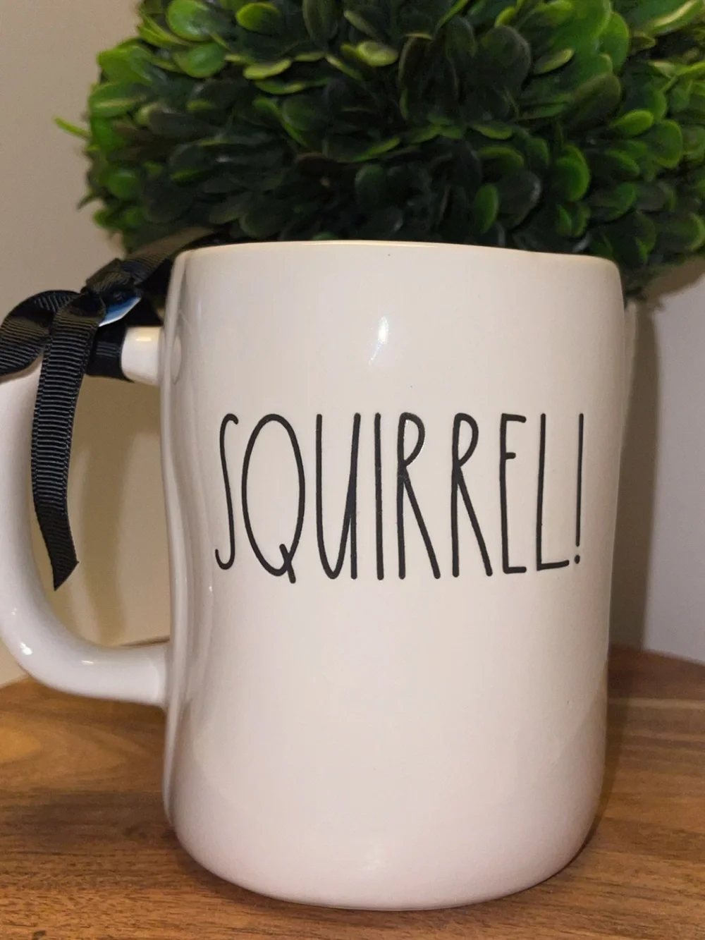 Rae Dunn White Ceramic Mug with Black Dog Illustration